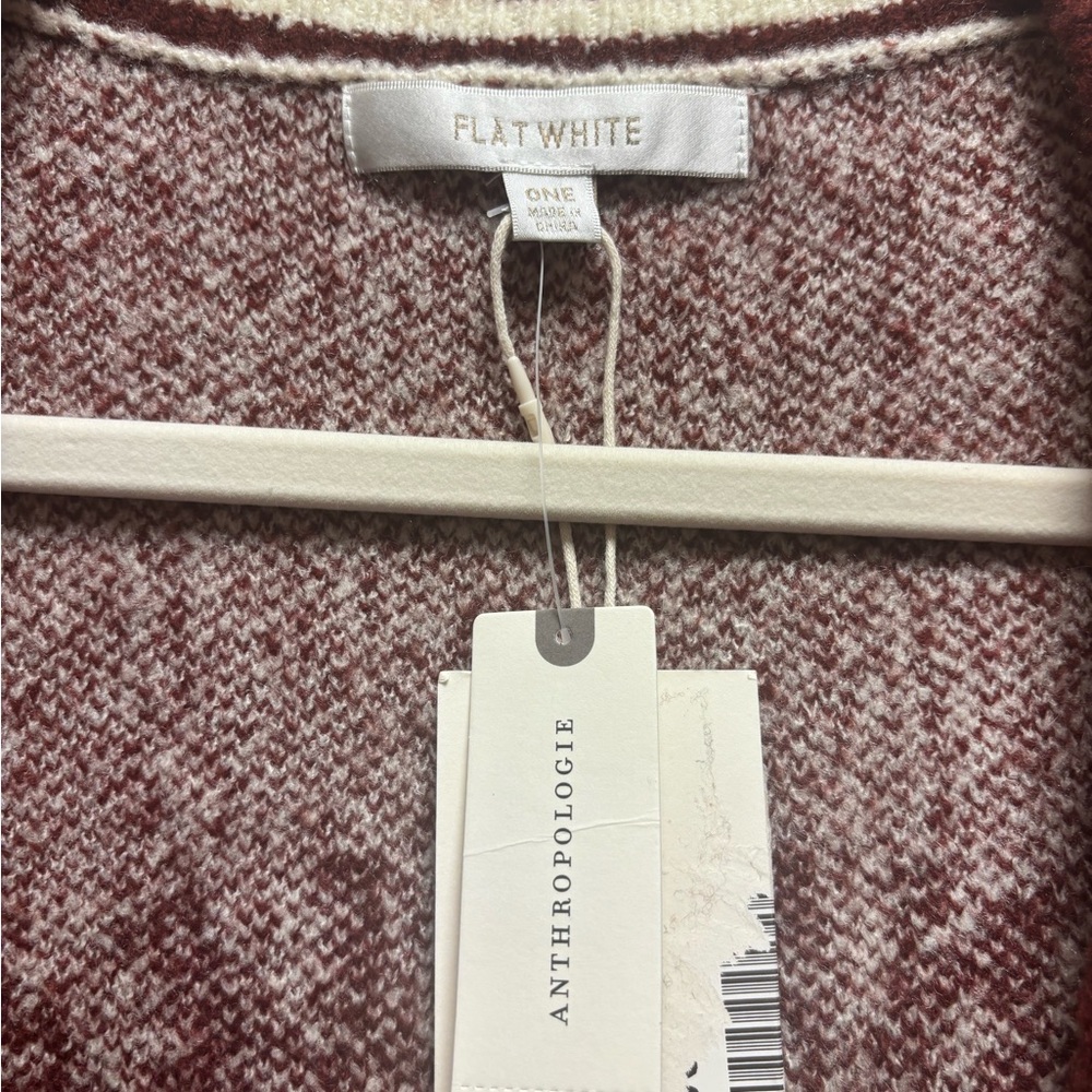 Anthropologie Flat White Game Day Football Cardigan Sweater | One Size NWT - Picture 7 of 10